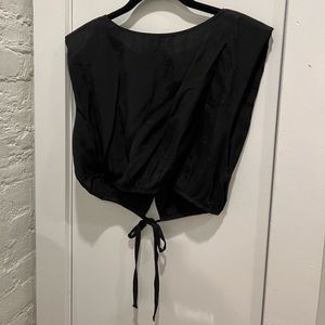 Zara Shoulder Pad Crop Top, Size Small